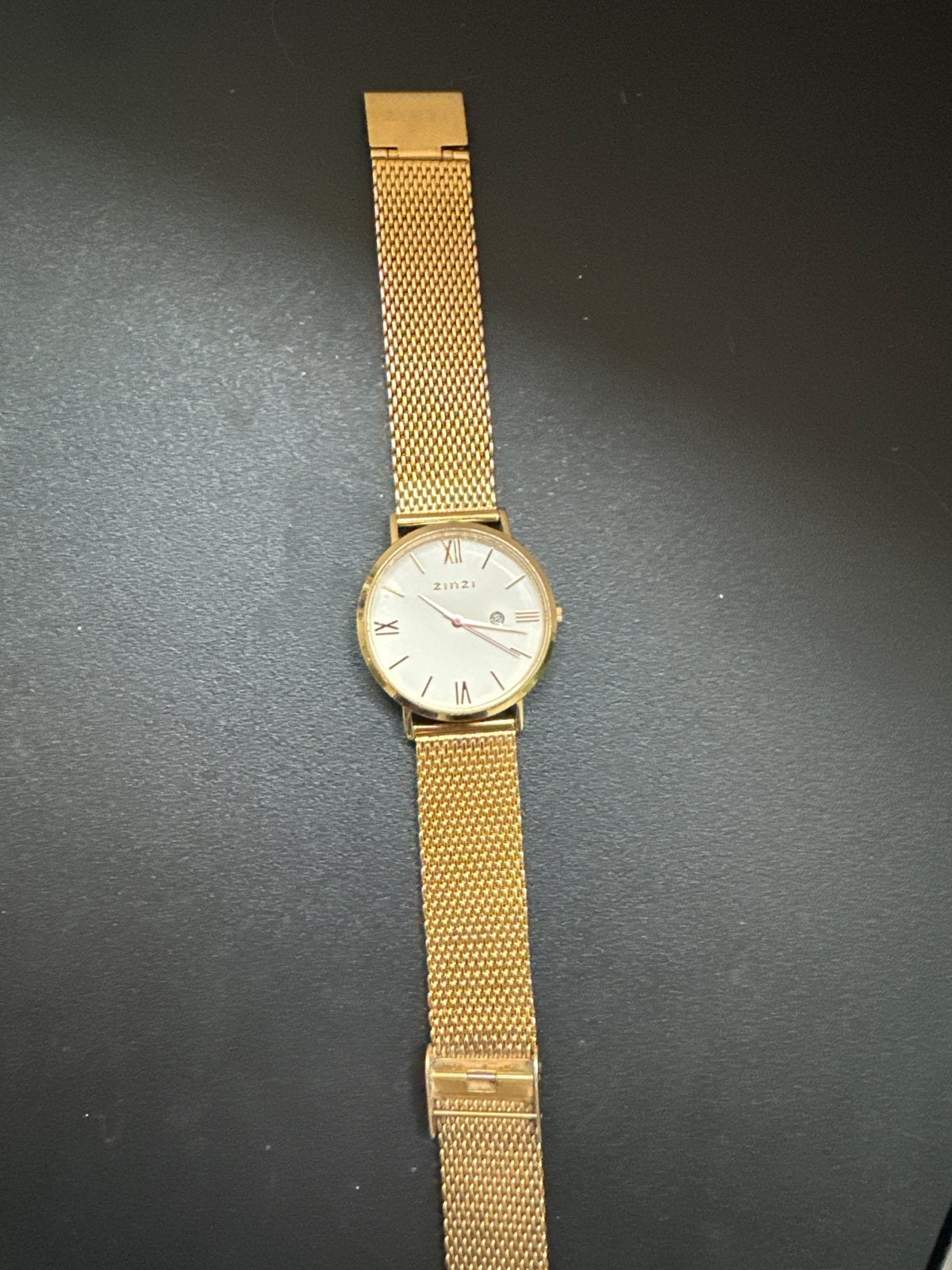 Zinzi dameshorloge goudkleurig met Milanese band, Sieraden, Tassen en Uiterlijk, Gebruikt, Staal, Polshorloge, Ophalen