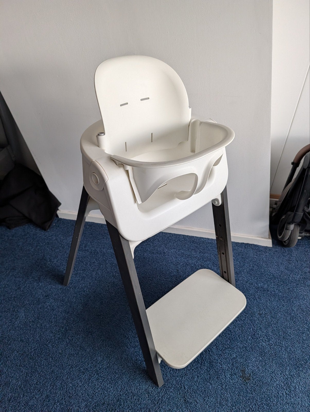 Stokke Steps babystoel met blad, rugleuning en kussentje, Kinderen en Baby's, Ophalen of Verzenden, Zo goed als nieuw, Meegroeistoel