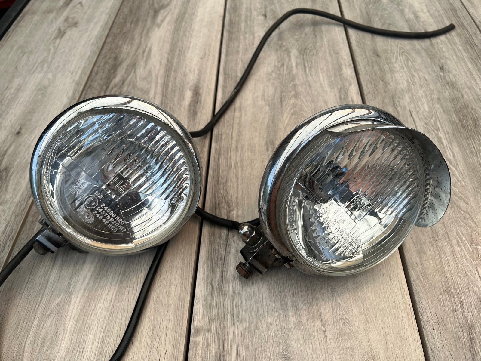 Set van 2 Hella H4 Koplampen - Chroom, Ophalen of Verzenden, Gebruikt, Universele onderdelen
