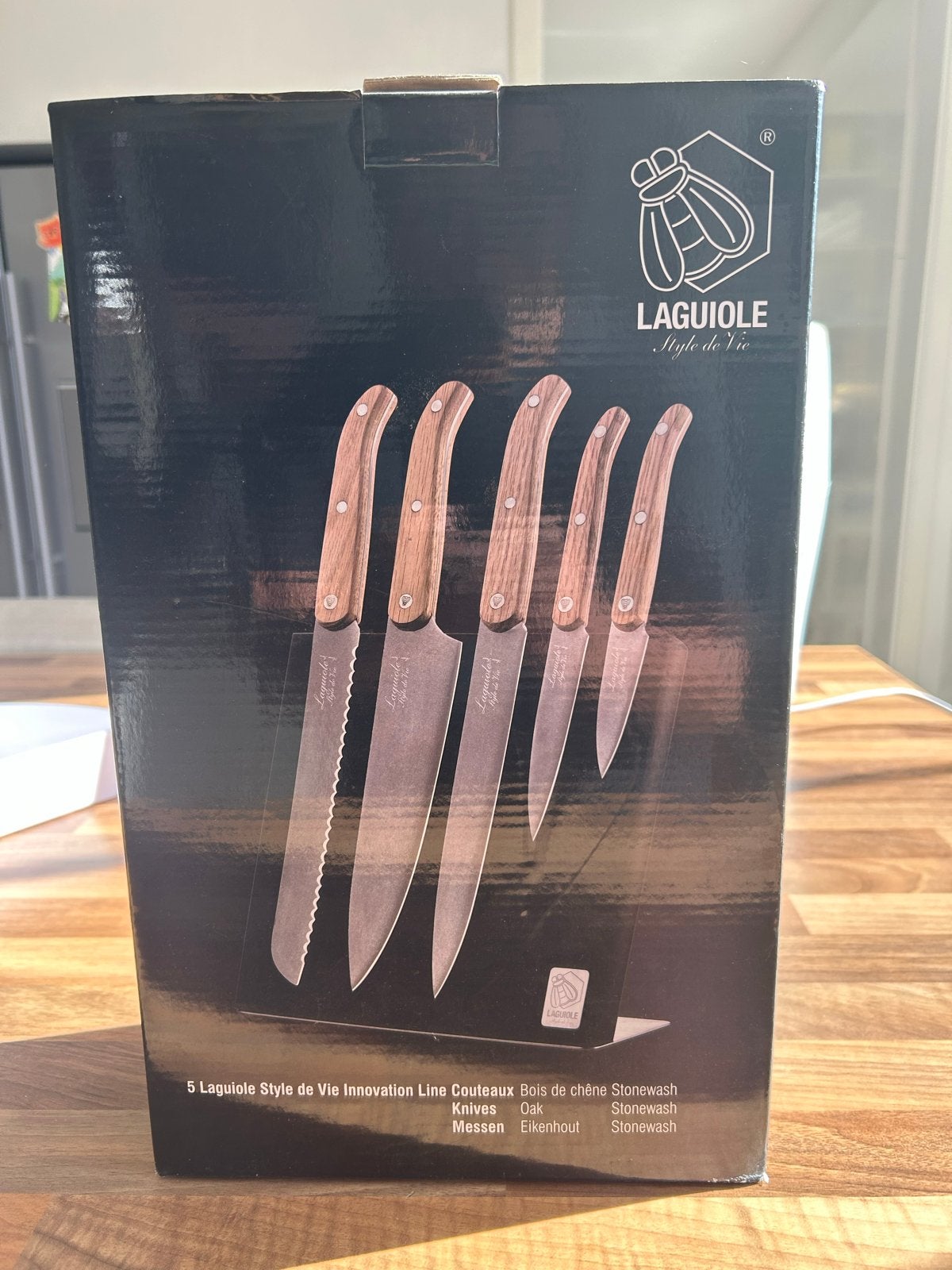 Laguiole Style de Vie messenblok met 5 messen, Overige typen, Hout, Nieuw, Ophalen of Verzenden