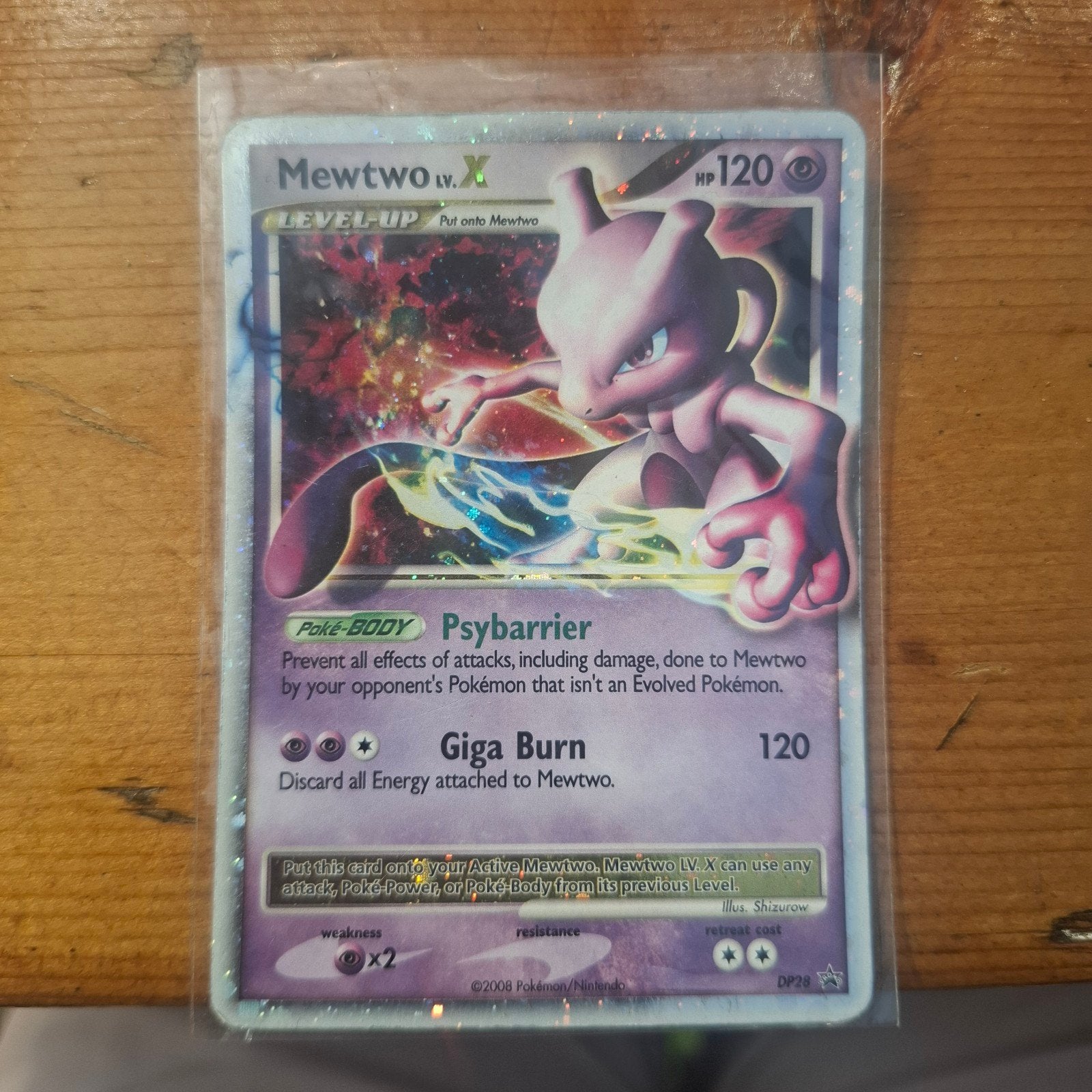 Mewtwo LV.X Pokémon kaart - DP28 Promo Foil, Ophalen of Verzenden, Gebruikt, Losse kaart, Foil