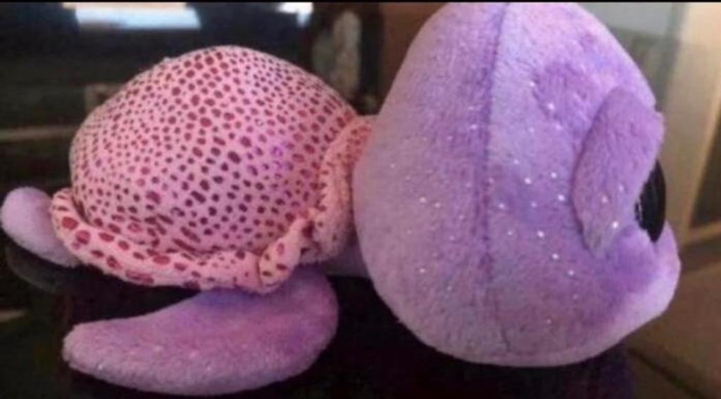 Paarse Ty Beanie Boo Schildpad met Roze Schild - Zo Goed Als, Paars, Overige typen, Ophalen of Verzenden, Zo goed als nieuw
