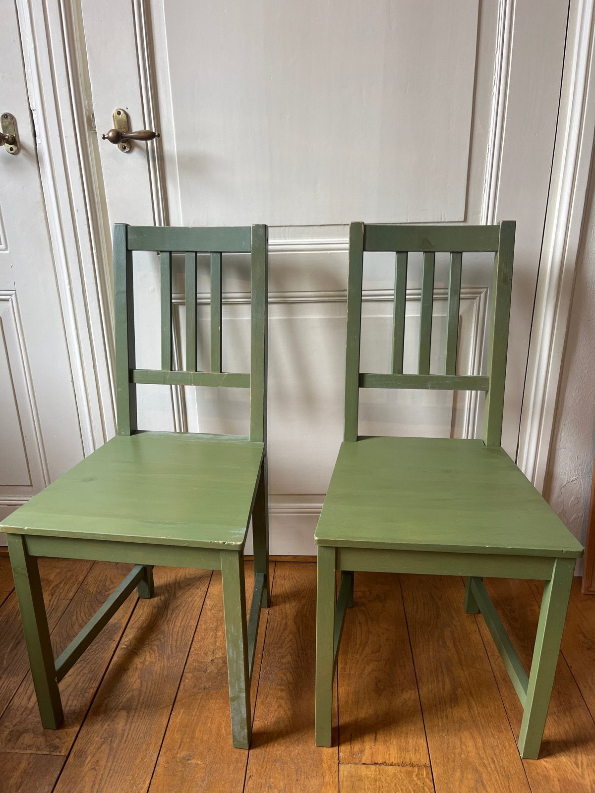 IKEA Set van 2 groene houten stoelen, Ophalen