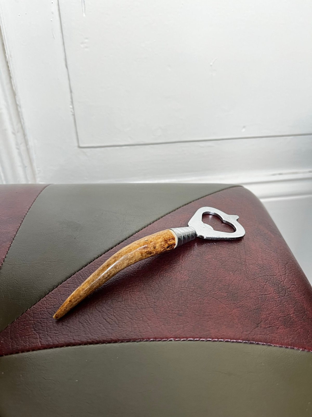 Vintage flesopener met hertshoorn handvat, Ophalen of Verzenden