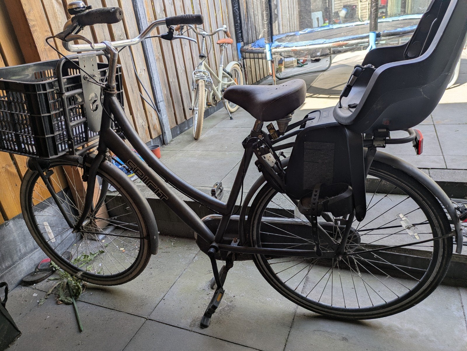 Spirit Cargo Damesfiets 28inch 53cm met kinderstoeltje, 53 tot 56 cm, Ophalen of Verzenden, Gebruikt