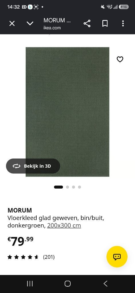 Vloerkleed groen binnen/buiten ikea, Ophalen, 200 cm of meer, Zo goed als nieuw, 200 cm of meer