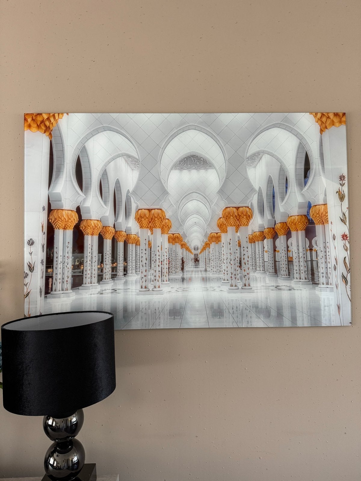 Plexiglas Schilderij Abu Dhabi Moskee, Huis en Inrichting, Woonaccessoires | Schilderijen, Tekeningen en Foto's, Ophalen of Verzenden