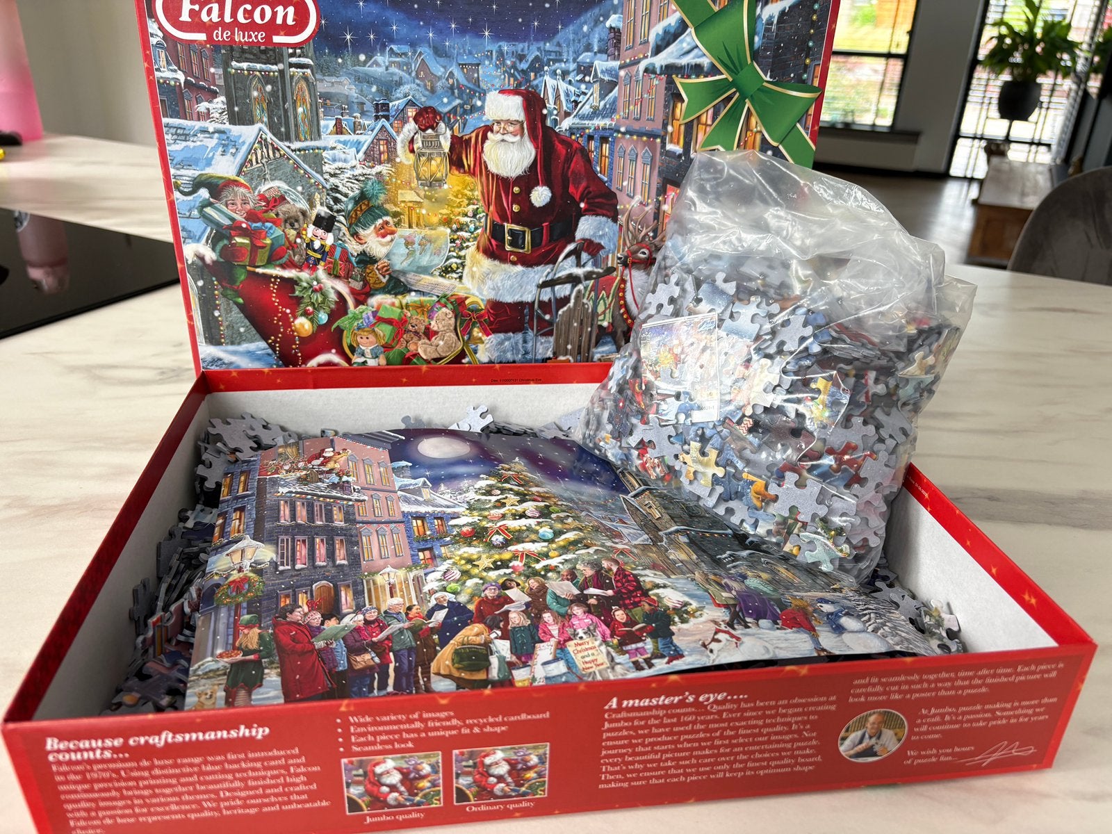 2 kerstpuzzels 1000 stukjes, Hobby en Vrije tijd, Denksport en Puzzels, Ophalen, 500 t/m 1500 stukjes, Zo goed als nieuw, Legpuzzel