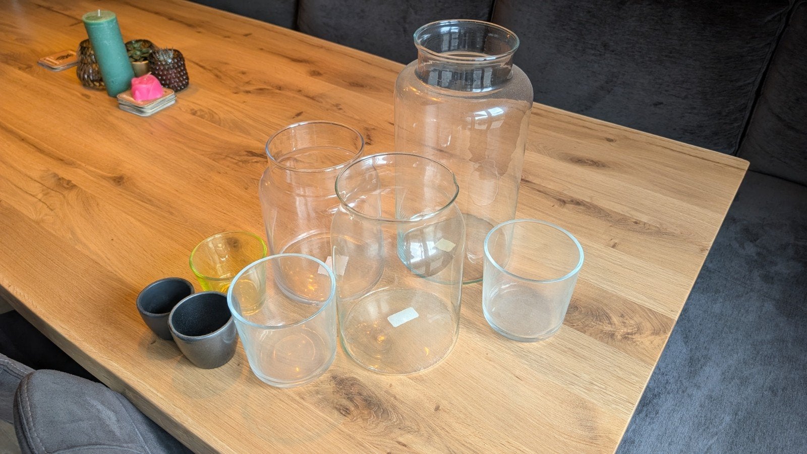 Diverse glazen vazen en potjes, Ophalen, Gebruikt, Meerkleurig, Glas