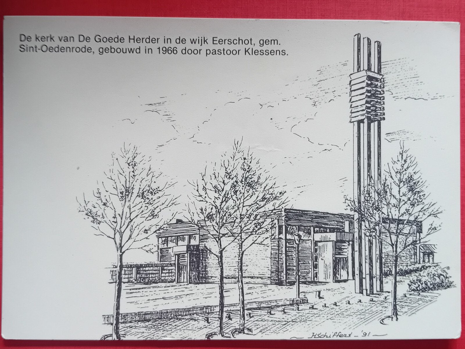 Ansichtkaart Kerk De Goede Herder Eerschot Sint-Oedenrode, Verzamelen, Ansichtkaarten | Nederland, Gelopen, Noord-Brabant, 1980 tot heden