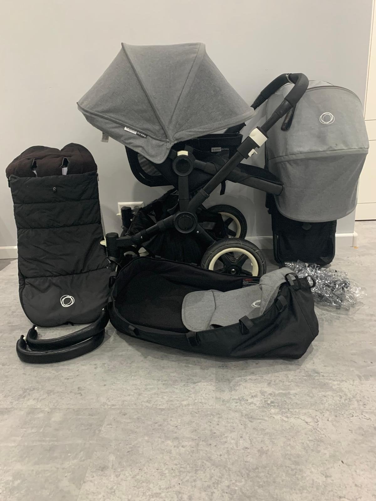 Bugaboo Donkey all Black kinderwagen, Ophalen, Gebruikt, Bugaboo, Duowagen