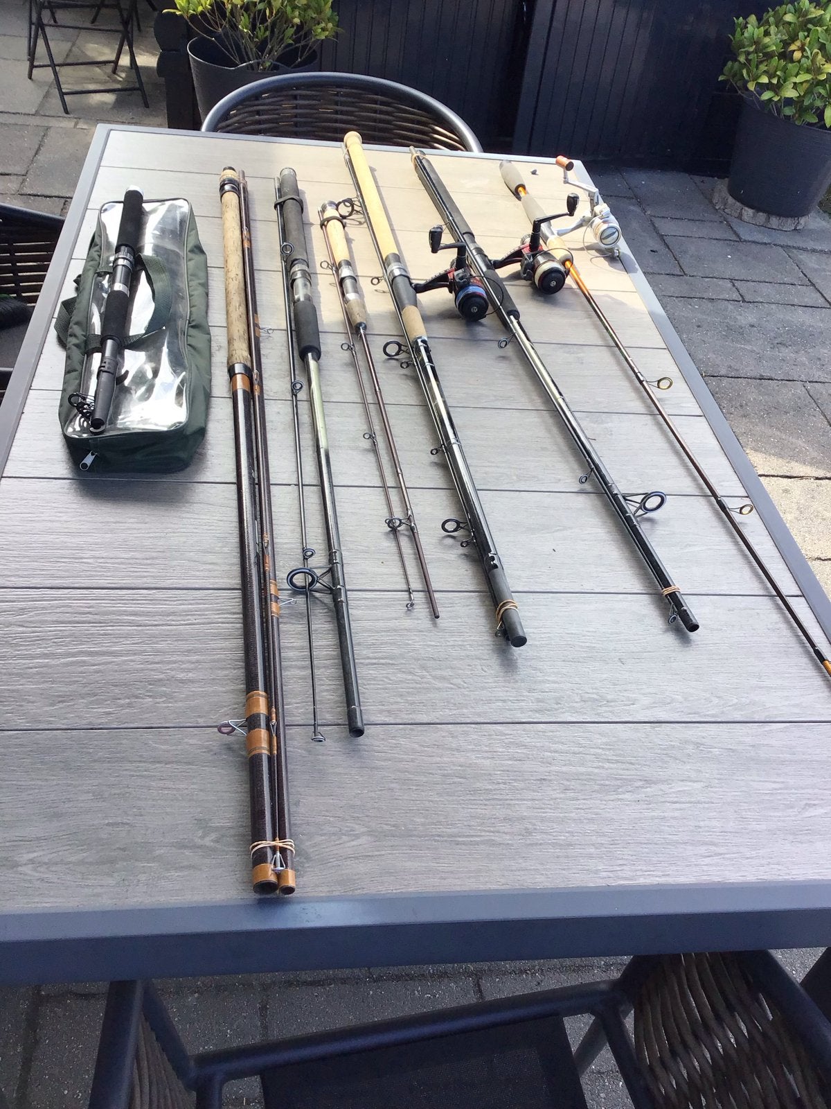 Diverse Hengels en Molens - Complete Set voor Vissers, Watersport en Boten, Ophalen, Gebruikt, Molen