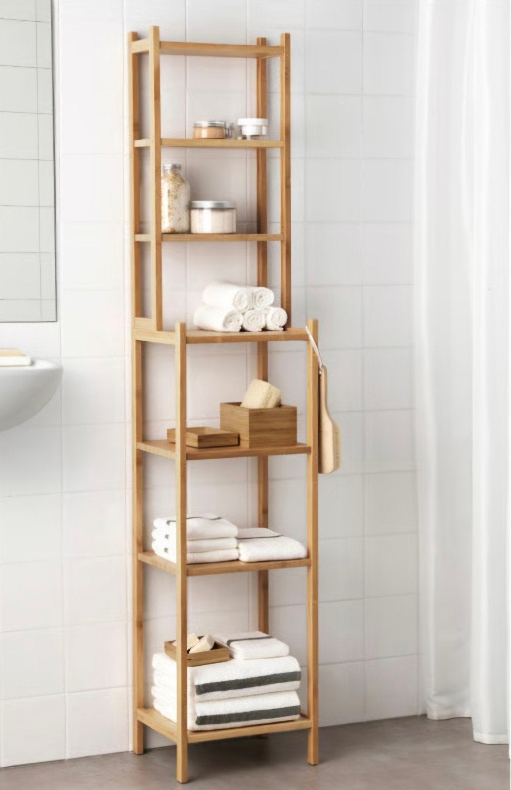 IKEA RÅGRUND Rek bamboe badkamerrek / opbergrek, Ophalen of Verzenden, Zo goed als nieuw