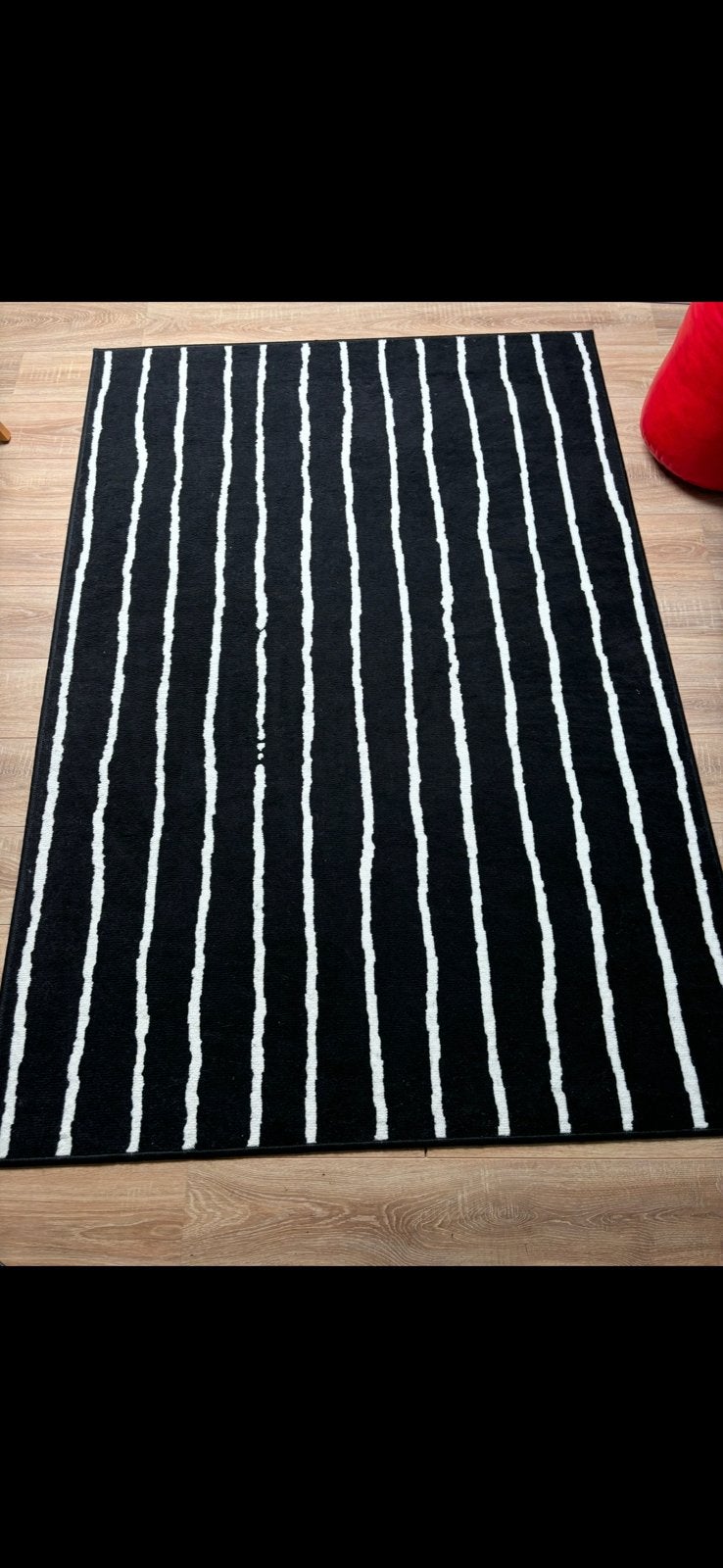 Vloerkleed, zwart / wit, gestreept, ikea, Ophalen, Zwart, 200 cm of meer, Zo goed als nieuw