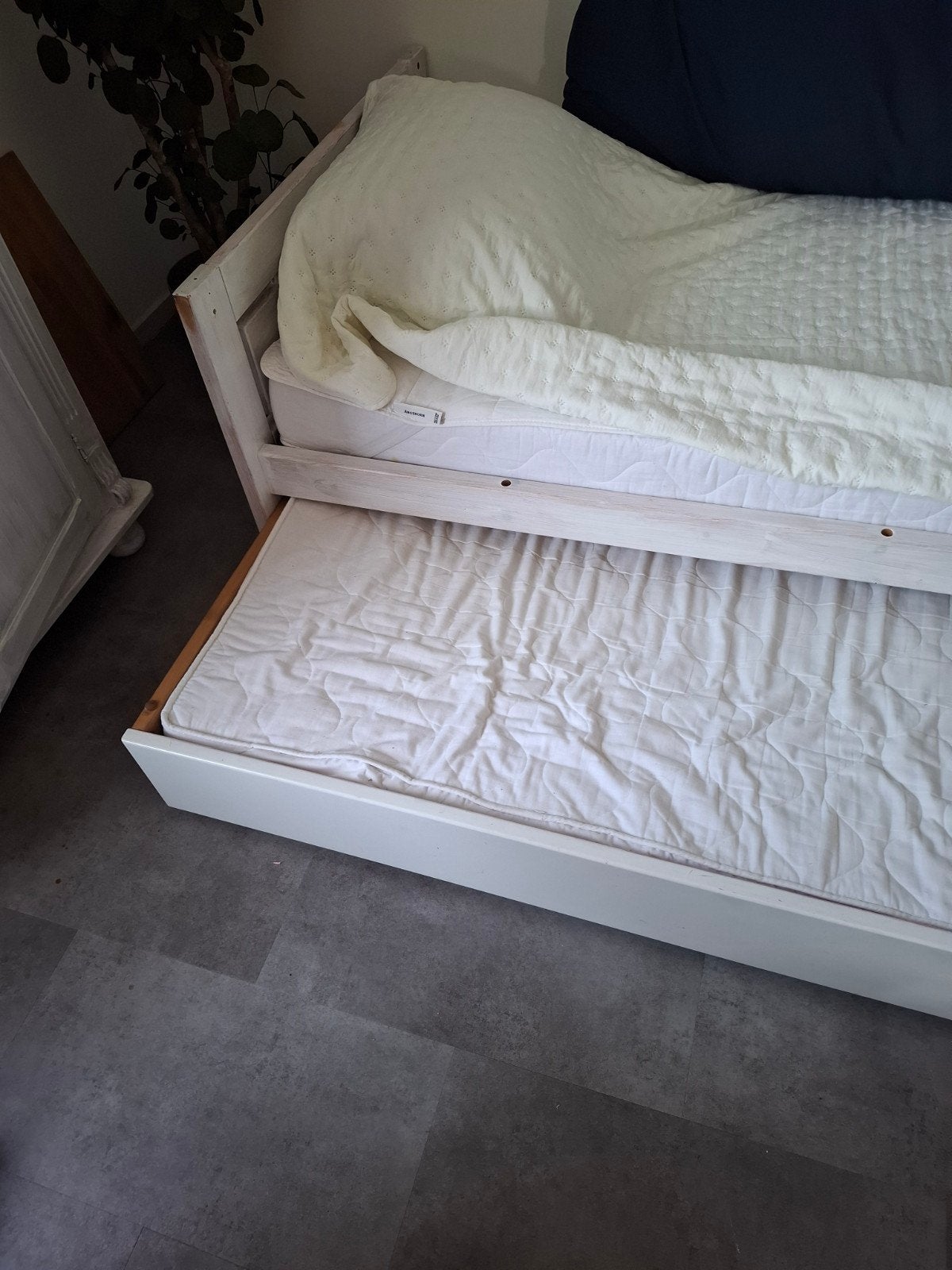 Lifetime bed whitewash met gebruikerssporen, Ophalen, Gebruikt, 90 cm, Eenpersoons