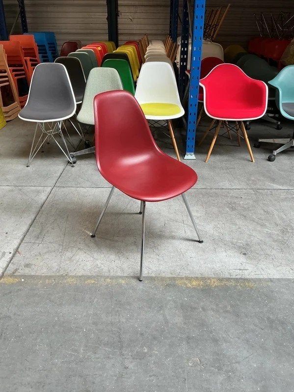 Vitra DSX Design Stoelen | Donkerrood | Chroom|Eetkamerstoel, Huis en Inrichting, Twee, -, -, Ophalen of Verzenden