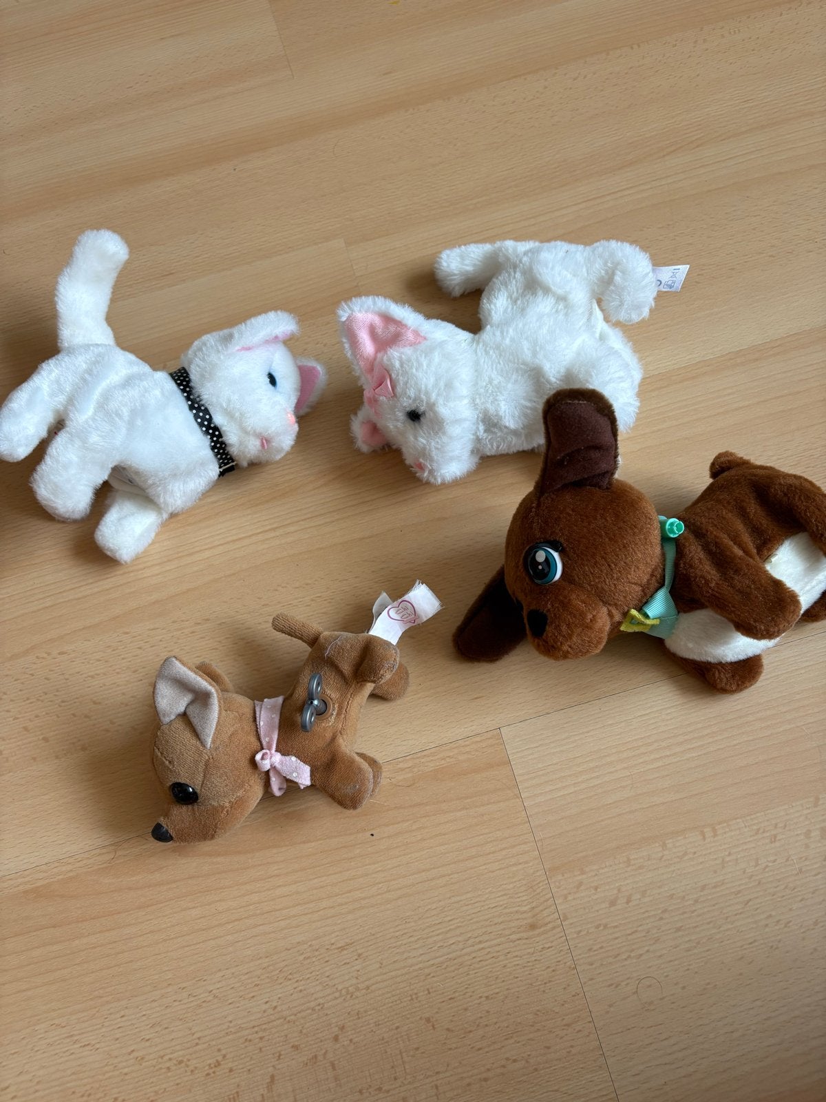 Leuke knuffels kat en hond, Gebruikt, Ophalen of Verzenden, Kat, Klein (minder dan 20 cm)