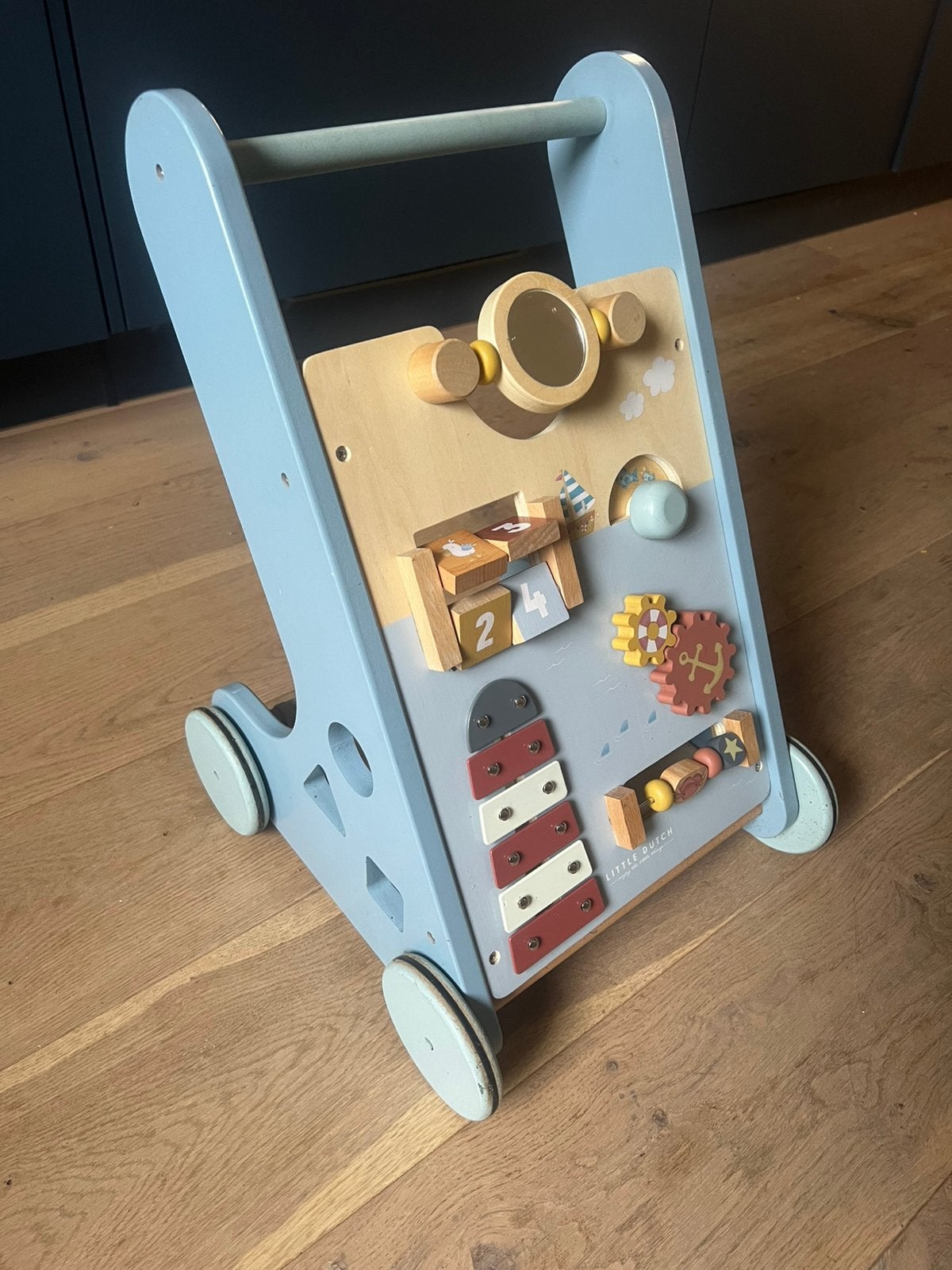 Little Dutch Houten Loopwagen Ocean, Ophalen, Zo goed als nieuw, Overige typen, Met wieltjes