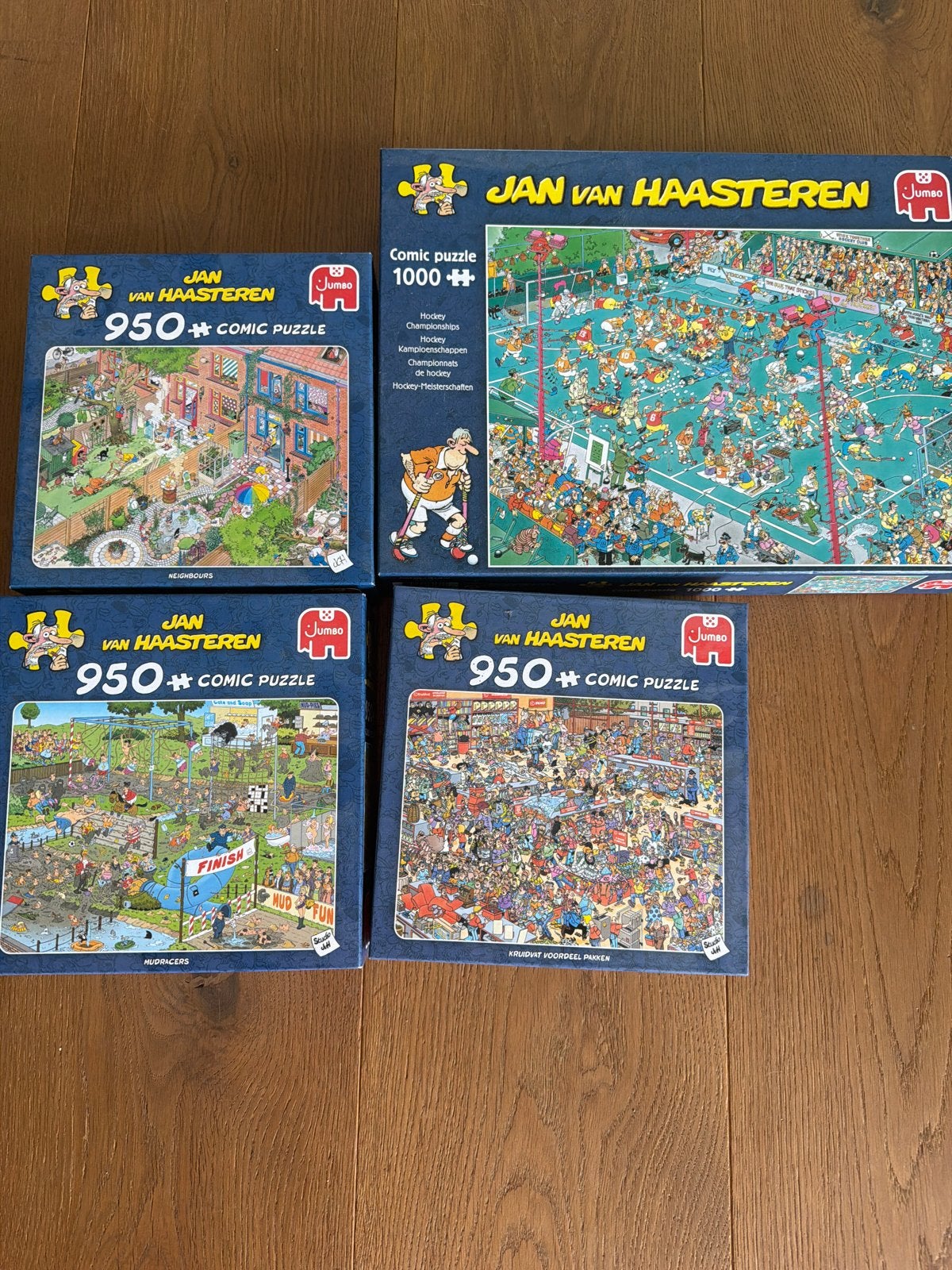 Jan van Haasteren Puzzels - 3x 950 en 1x 1000 stukjes, Ophalen of Verzenden, 500 t/m 1500 stukjes, Gebruikt, Legpuzzel