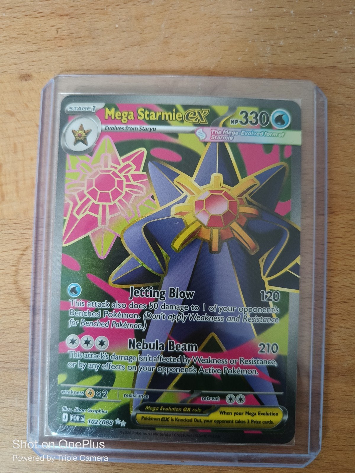 Mega Starmie ex (POR 102), Ophalen of Verzenden, Zo goed als nieuw, Losse kaart