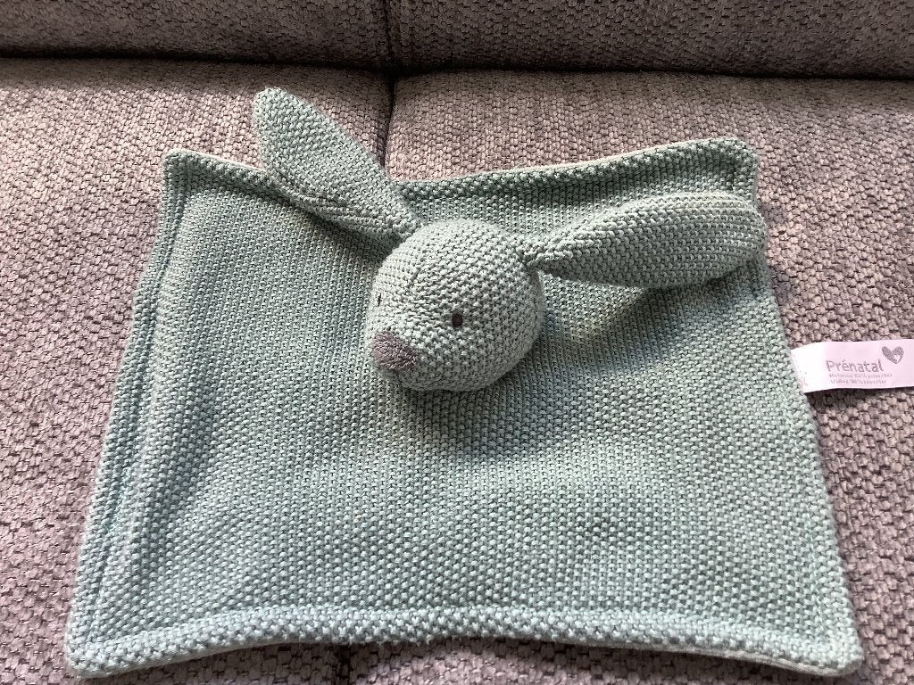 Prenatal konijn knuffeldoekje lapje groen 7,50 euro, Kinderen en Baby's, Ophalen of Verzenden, Zo goed als nieuw, Konijn