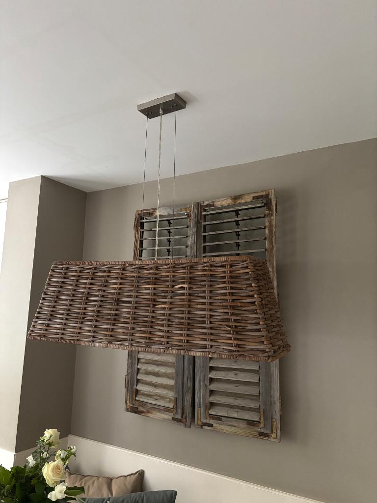 Rotan hanglamp, Huis en Inrichting, Ophalen, Gebruikt, Overige materialen, Minder dan 50 cm