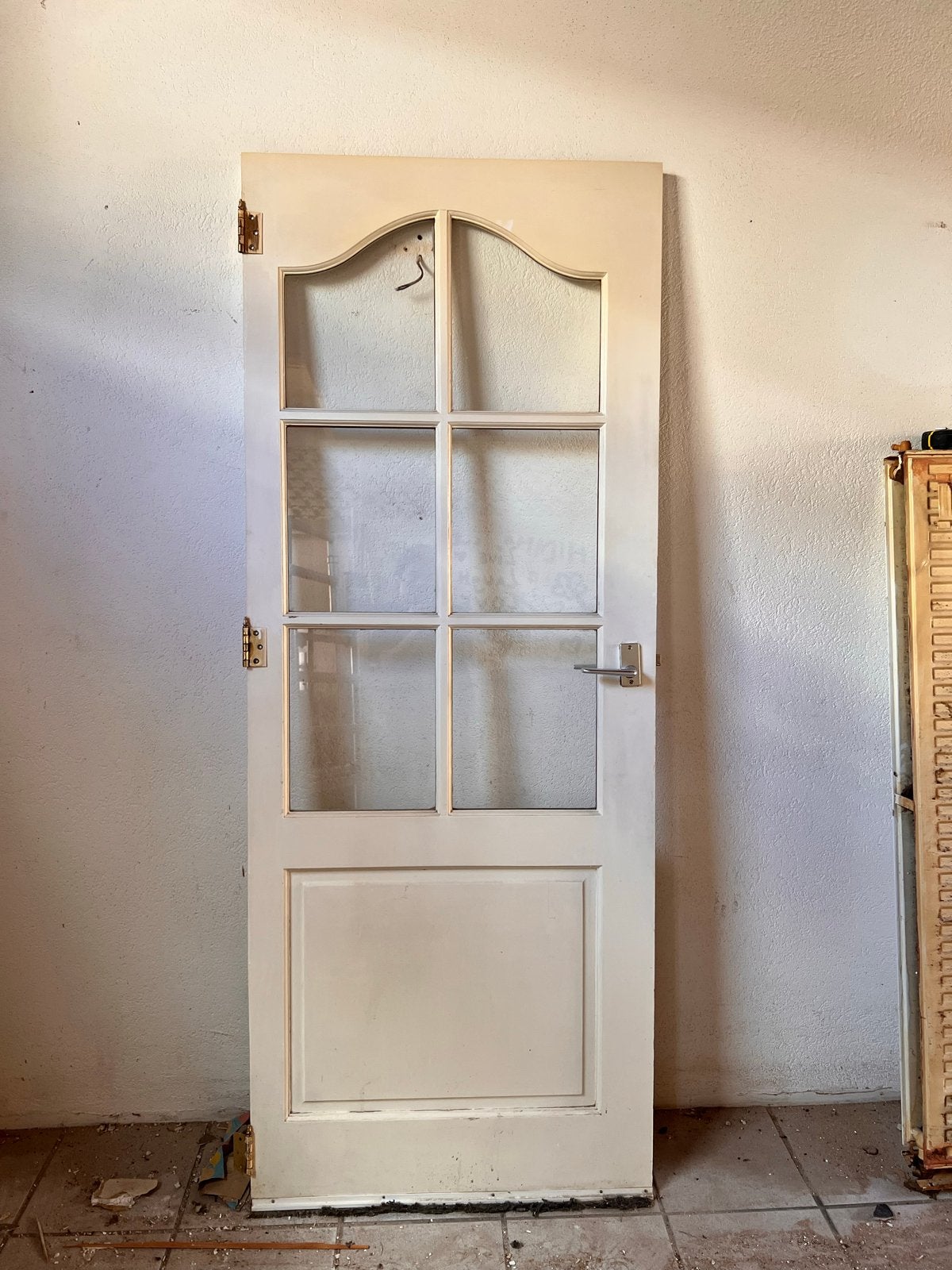 Binnendeur met glas en paneel - 78,5 x 200 cm, Gebruikt, Minder dan 80 cm, Binnendeur, Ophalen of Verzenden
