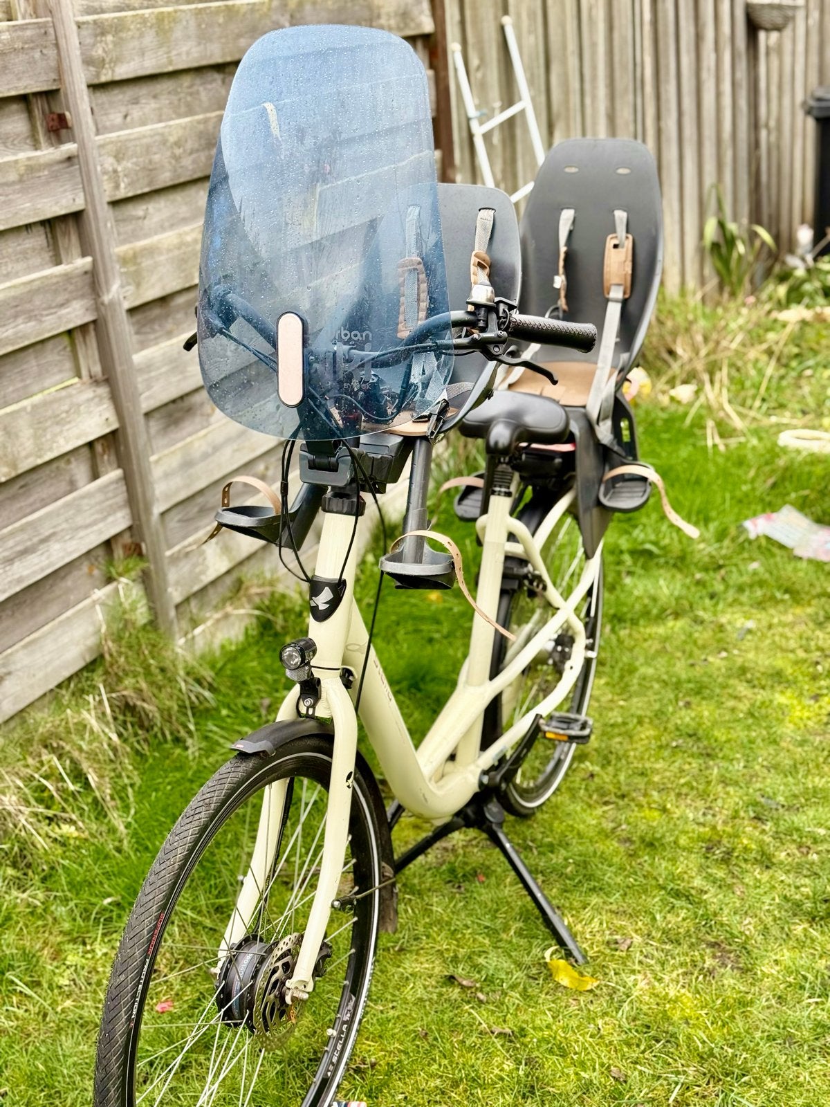 Stella elektrische moederfiets - Zo goed als nieuw, 140km ac, Overige merken, 2 zitjes, Moederfiets, Windscherm