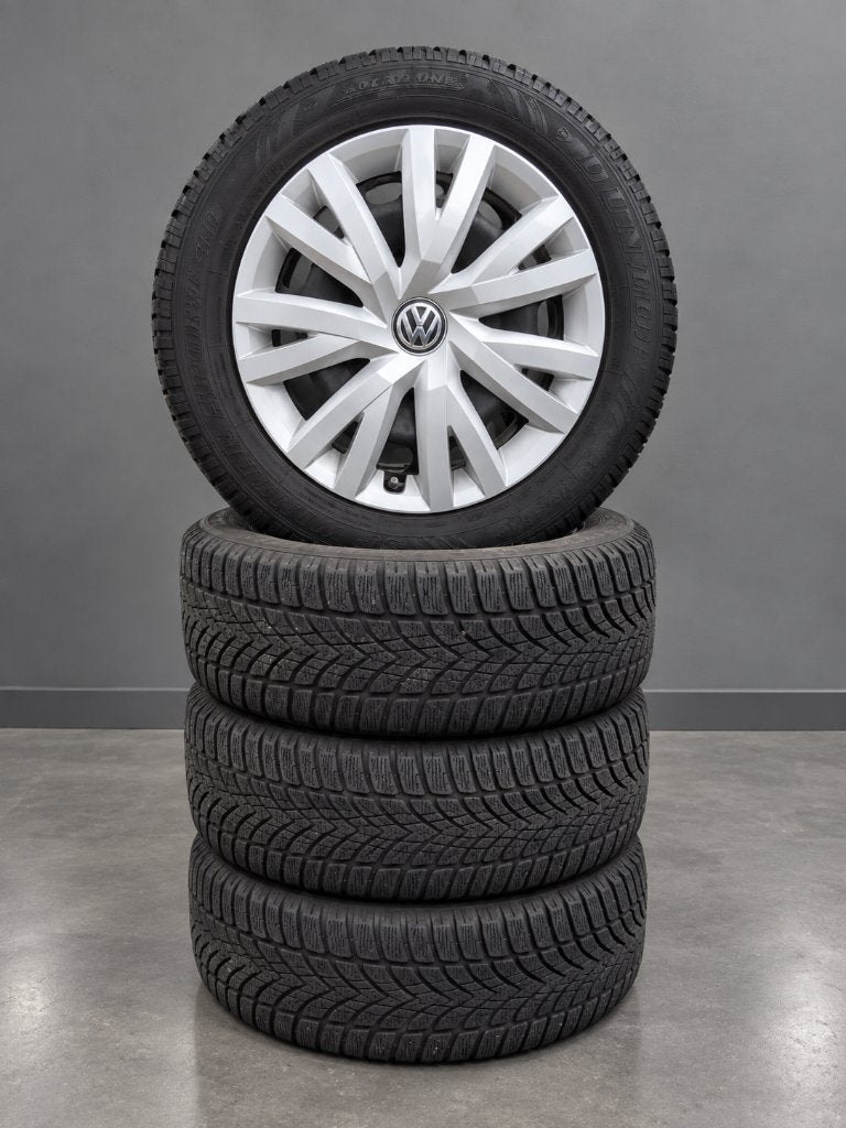 set 16 ''  Dunlop SP Wintersport 5x112  6mm - VW Golf Passat, Gebruikt, 16 inch, Band(en), Personenwagen
