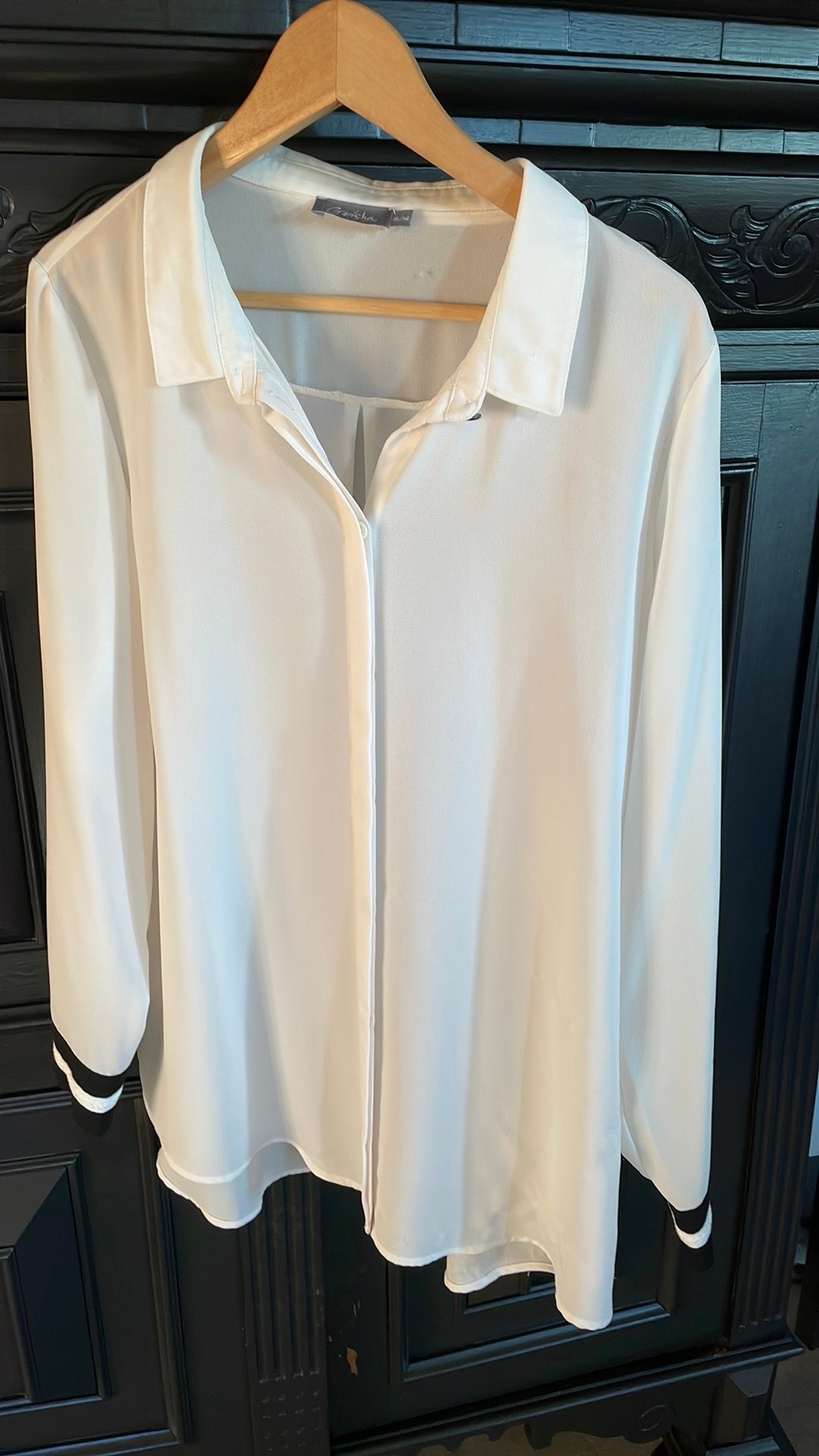 Mooie blouse van geisha 46, Verzenden, Zo goed als nieuw, Maat 46/48 (XL) of groter, Beige