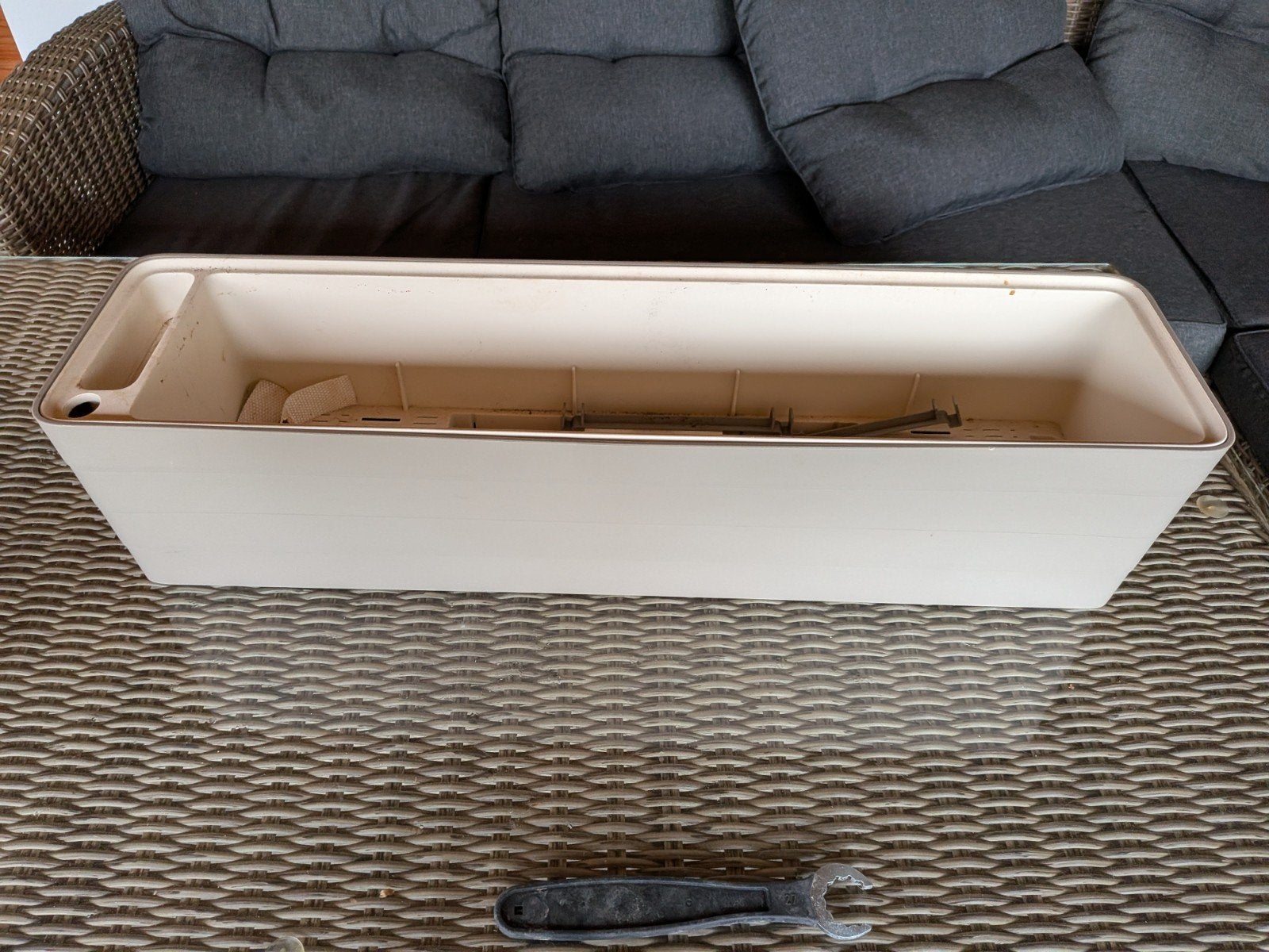 Plastia Balkonbox Berberis 80 Bloembak met waterreservoir, Tuin en Terras, Kunststof, Minder dan 30 cm, Ophalen of Verzenden, Zo goed als nieuw