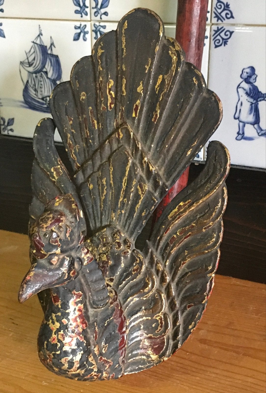 Antiek Hindoeïstisch Pauw Ornament uit Indonesië, Ophalen of Verzenden