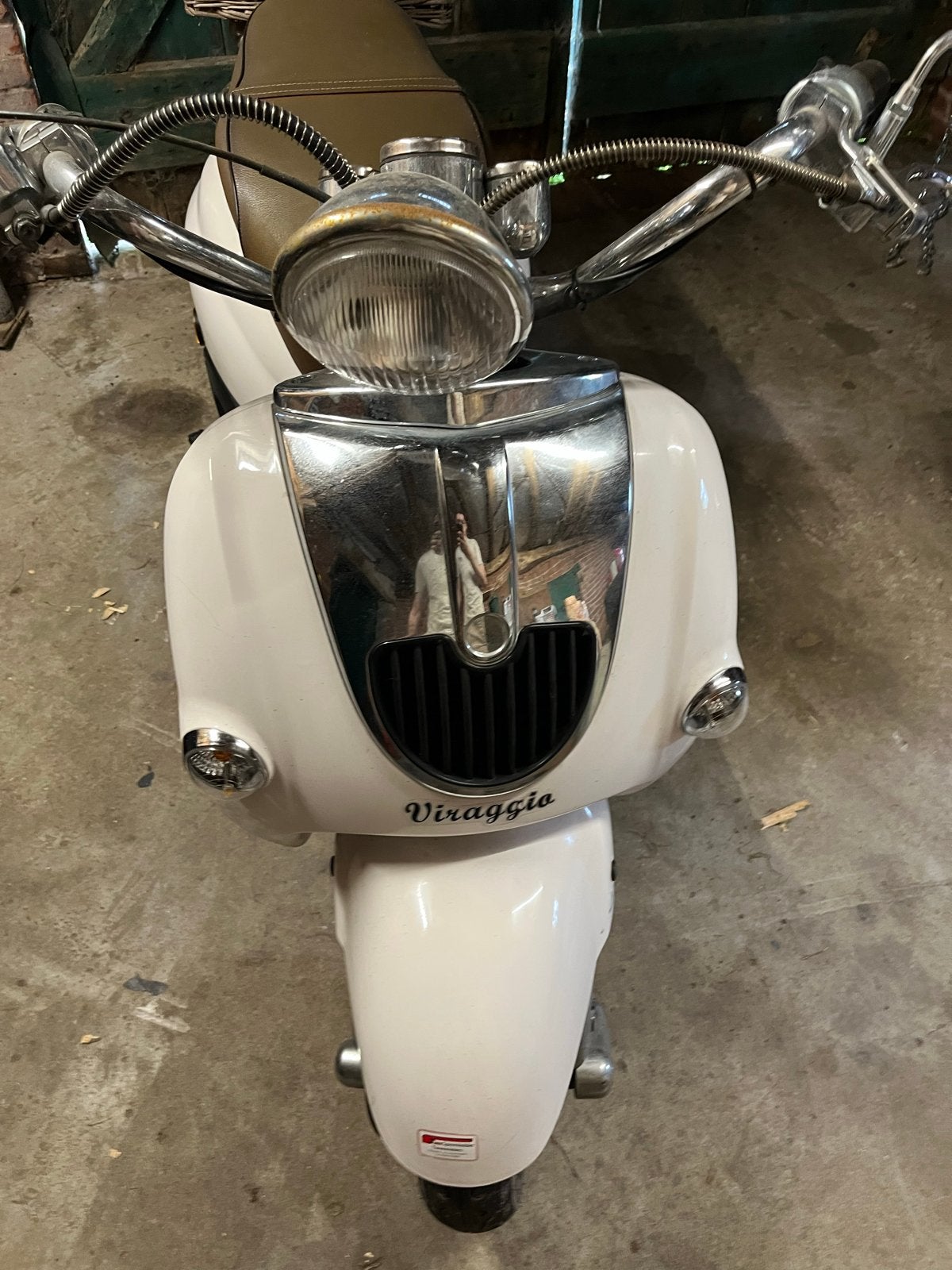 Retro scooter blauw kenteken, Fietsen en Brommers, Snorfietsen en Snorscooters, Ophalen, Gebruikt, Benzine, Overige merken