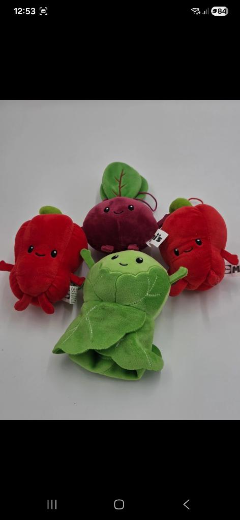 Kawaii knuffels set fruit & groenten plush toys super cute, Ophalen of Verzenden, Zo goed als nieuw, Overige typen