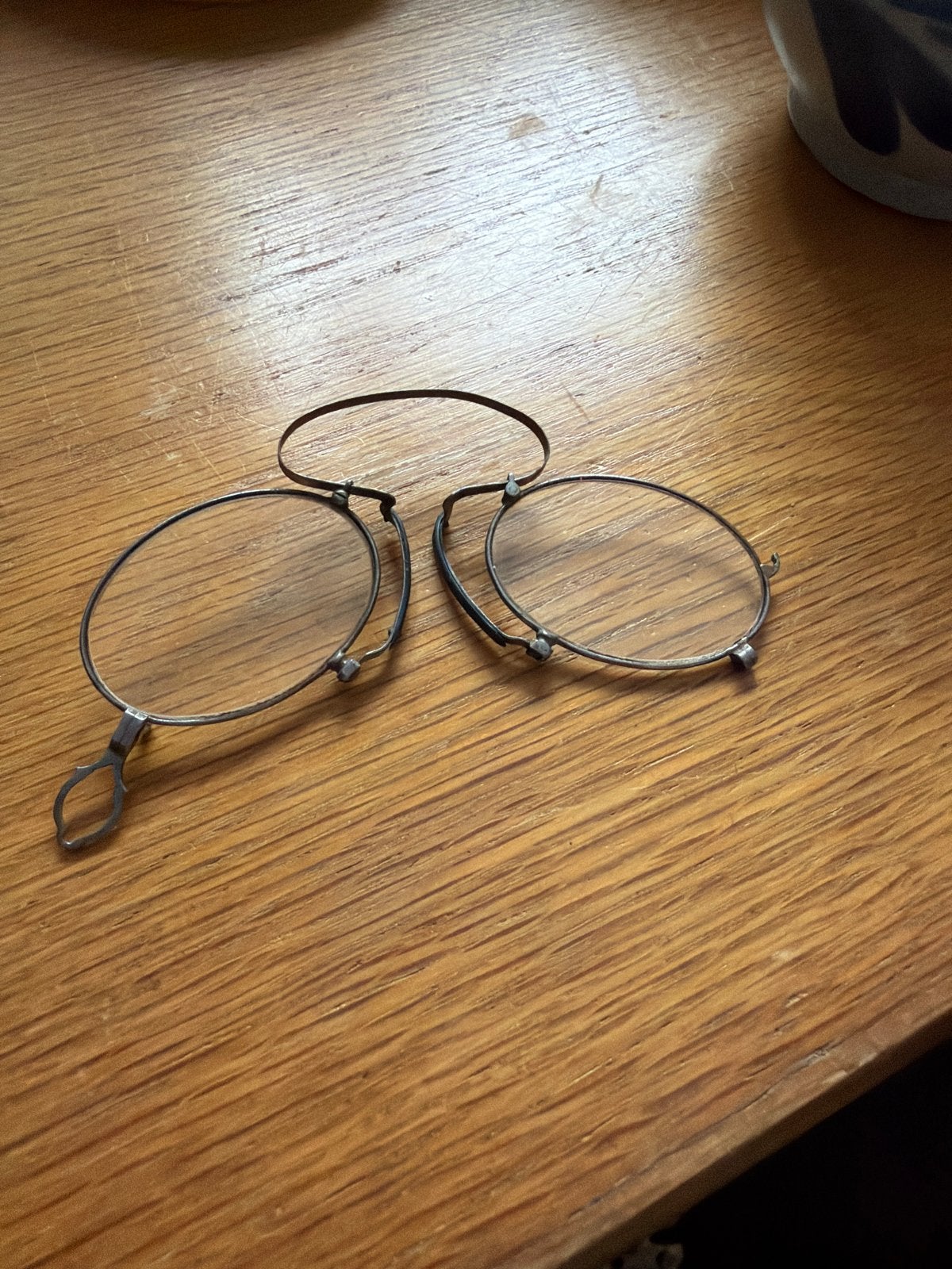 Antieke pince-nez bril, vintage leesbril, Overige merken, Gebruikt, Ophalen of Verzenden, Leesbril