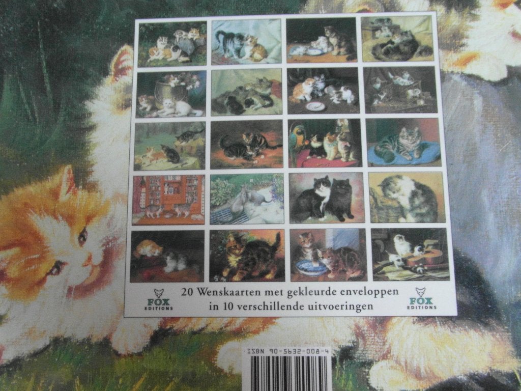box met 20 wenskaarten/enveloppes waarop katten schilderijen, Ophalen of Verzenden, Nieuw