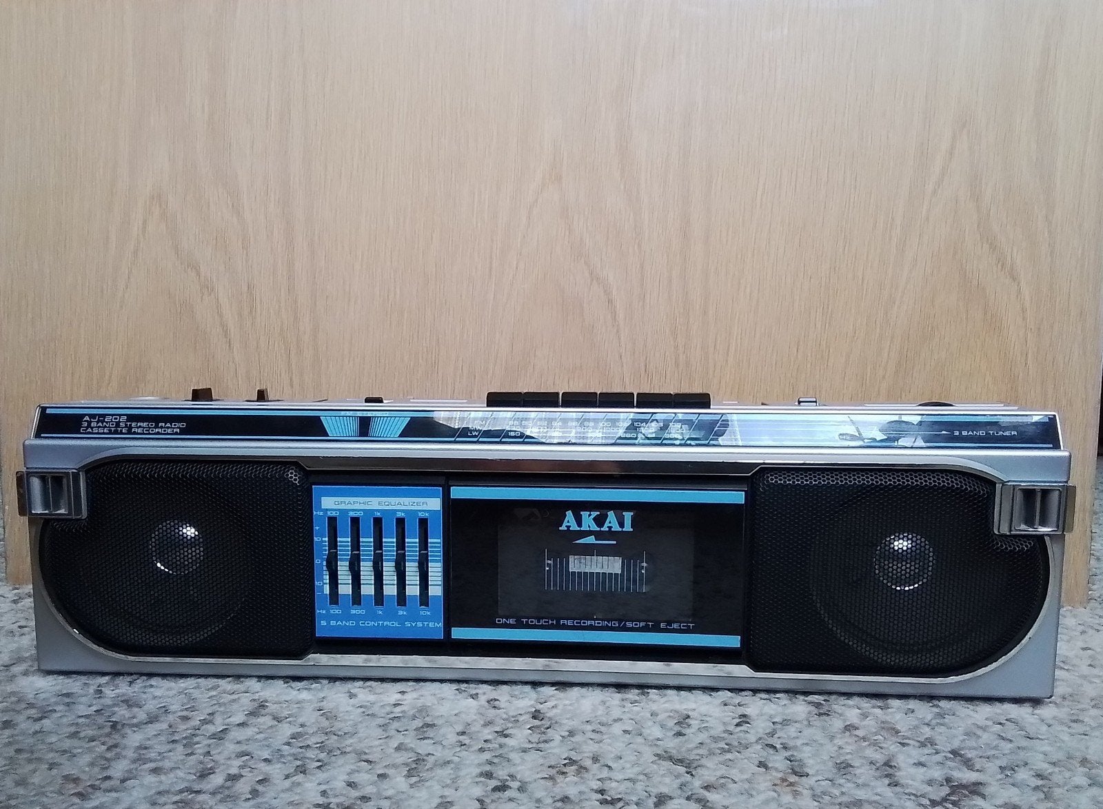 Mooie Vintage draagbare stereo Radio Cassette speler, Ophalen, Zo goed als nieuw, Radio