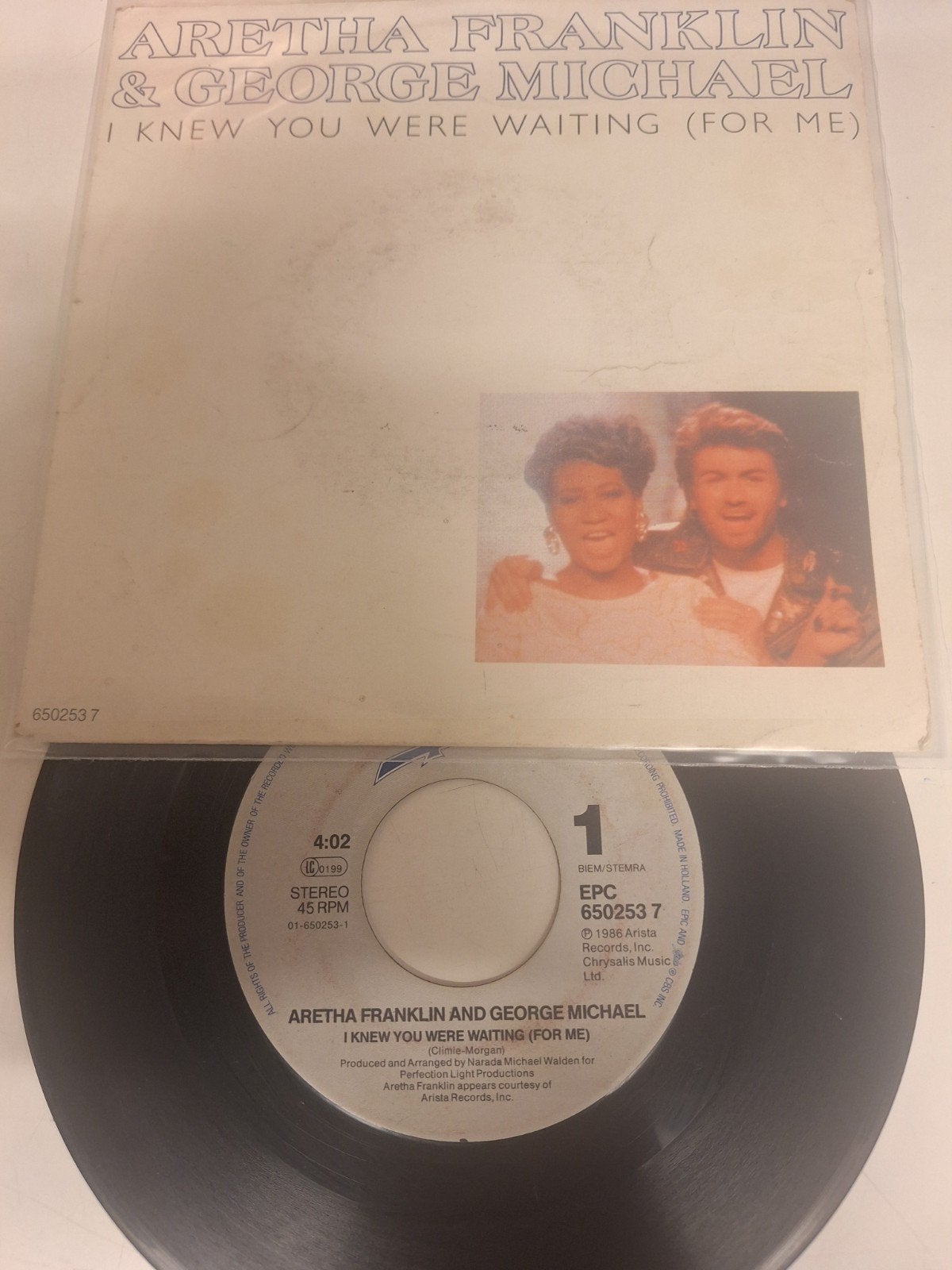 Aretha Franklin & George Michael - I knew you were wating 86, Cd's en Dvd's, Vinyl | Pop, Fotohoes, Verzenden, 7 inch, Pop