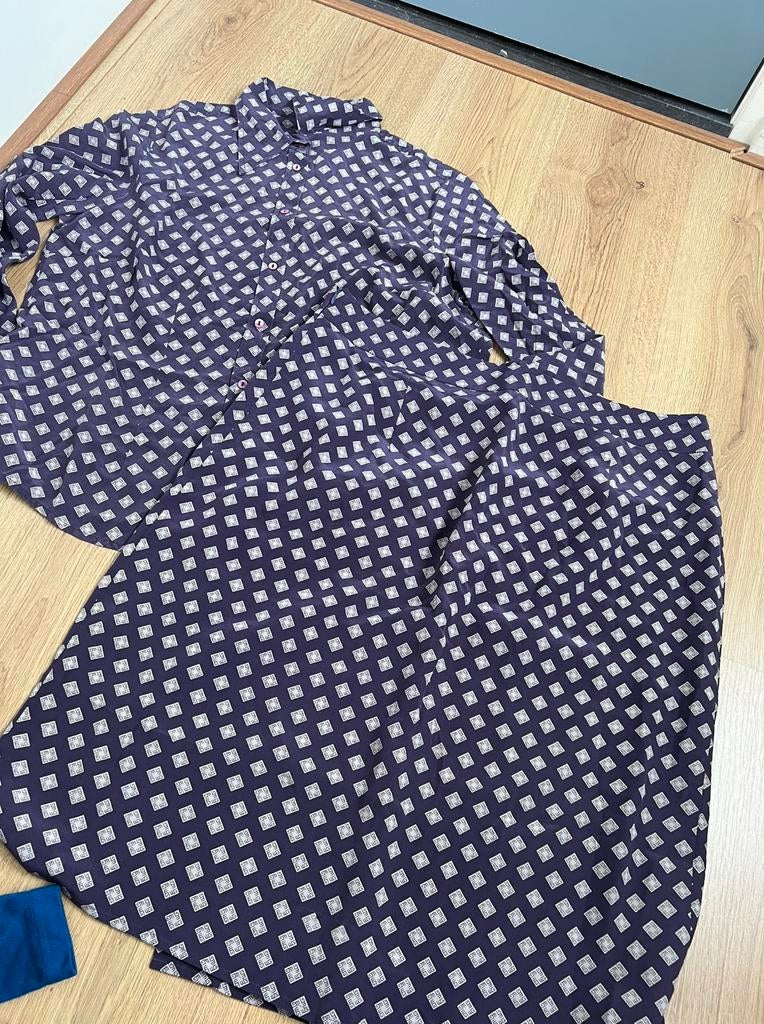 Peter hahn paars zijde rokje rok blouse top 44, Kostuum of Pak, Paars, Maat 42/44 (L), Ophalen of Verzenden