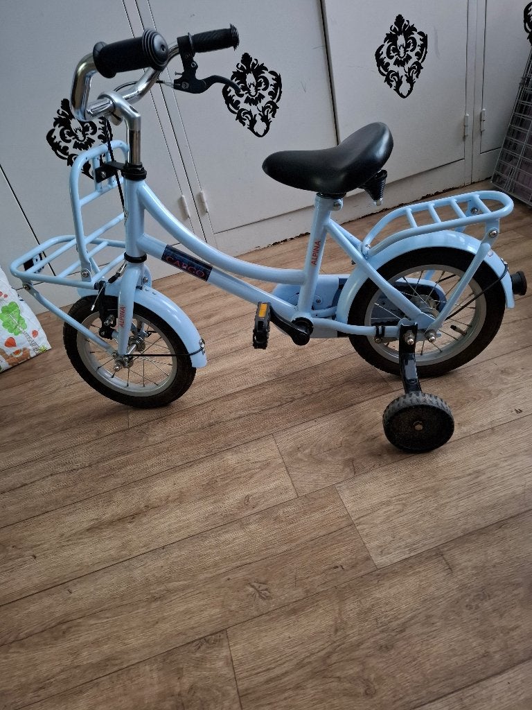 Kinderfietsje 12inch, Fietsen en Brommers, Ophalen, Terugtraprem, Zijwieltjes, Alpina