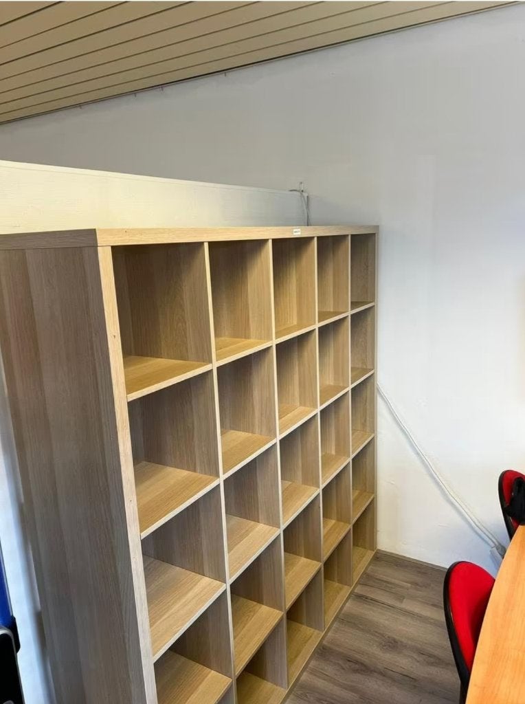 25 vaks ikea kallax open kast vakkenkast 5x5 bruin, Ophalen, 100 tot 150 cm, 5 laden of meer, 100 tot 150 cm