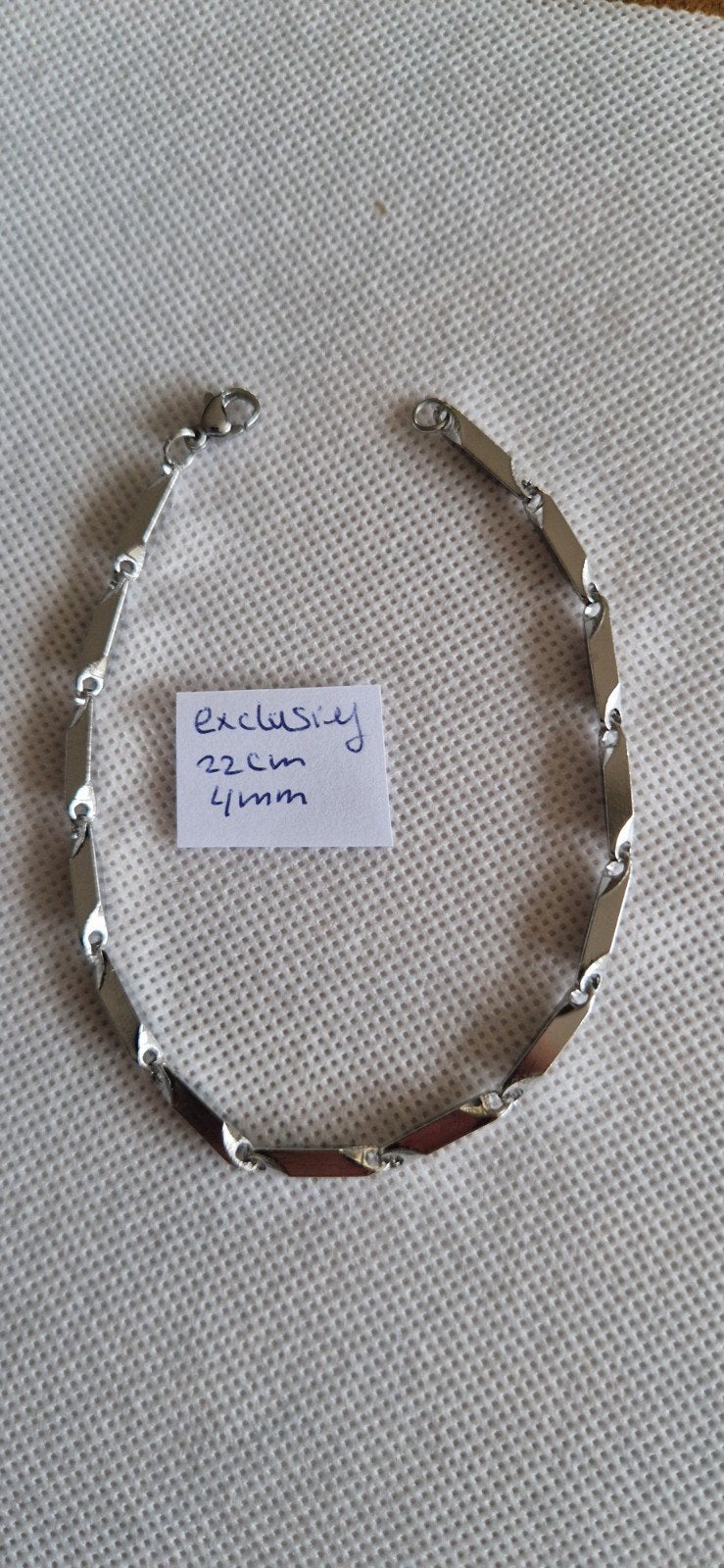 Exclusieve armband - 22cm, 4mm, Ophalen of Verzenden, Nieuw, Zilver
