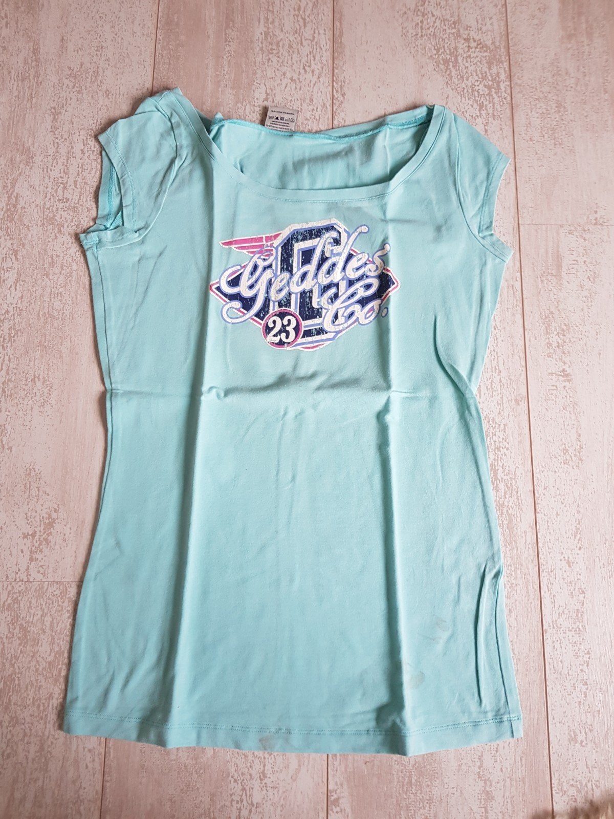 shirt van Geddes and Gilmore maat L grijs, wit (2x) en blauw, Ophalen, Blauw, Maat 42/44 (L), Geddes and gilmore