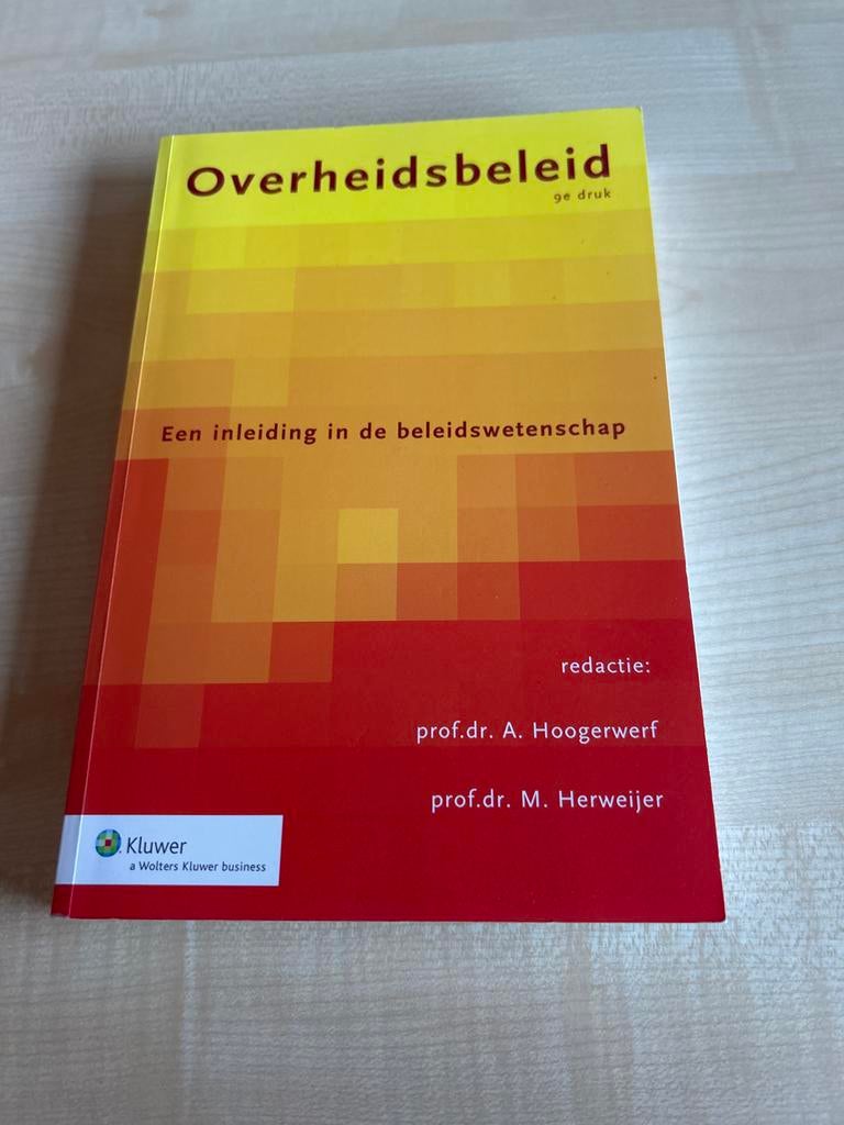Overheidsbeleid: Inleiding in de beleidswetenschap, Ophalen of Verzenden, Gamma, Gelezen, WO