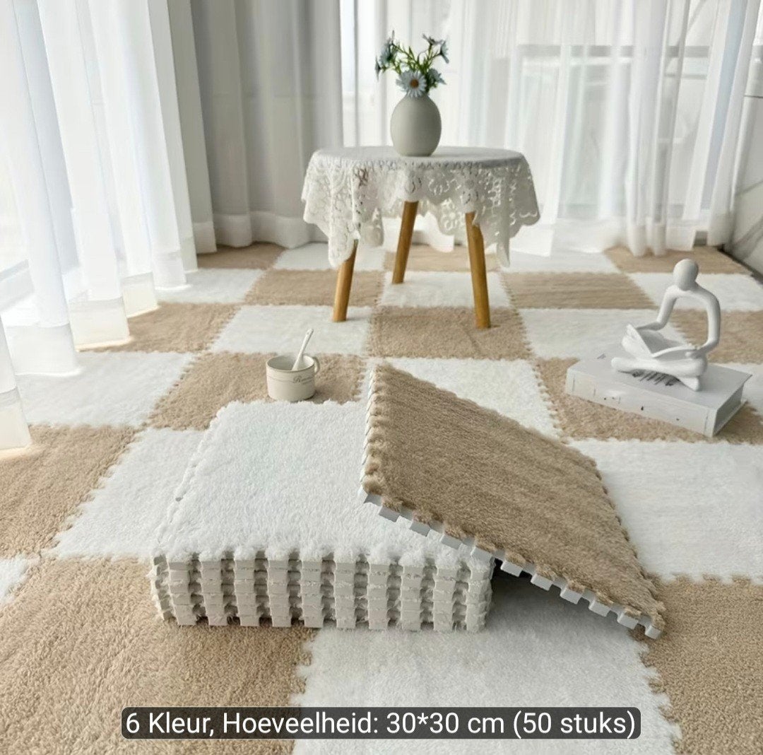 Vloerkleed tegels 50 stuks - Gebruikt, Minder dan 50 cm, Gebruikt, Vierkant, Minder dan 50 cm