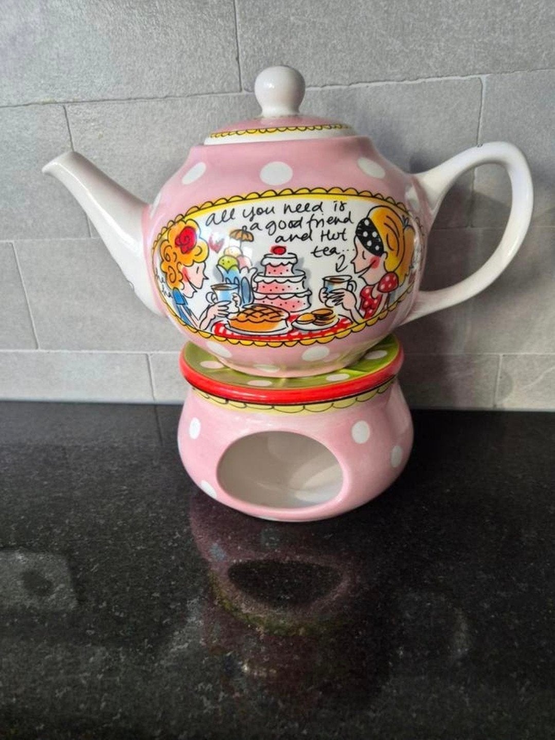 Blond Amsterdam theepot met waxinelichthouder, Blond Amsterdam, Keramiek, Overige typen, Ophalen of Verzenden
