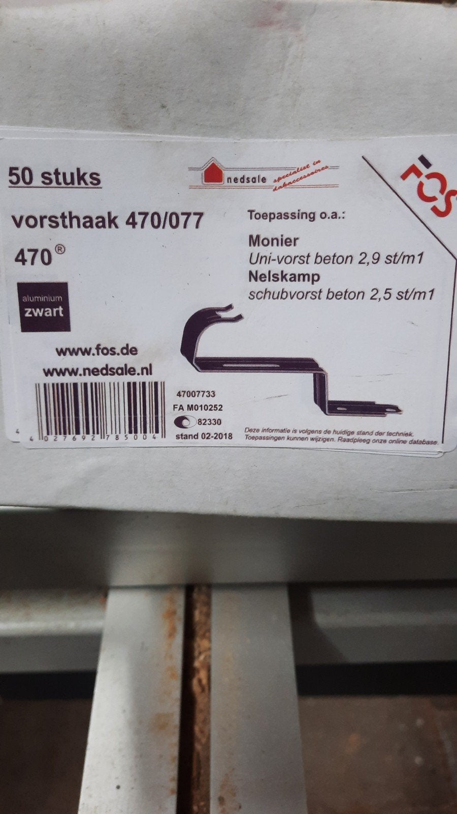 75 nieuwe nokvorsthaken - FOS 470/077 aluminium zwart, Doe-het-zelf en Verbouw, Zwart, Overige typen, Nieuw, Ophalen of Verzenden