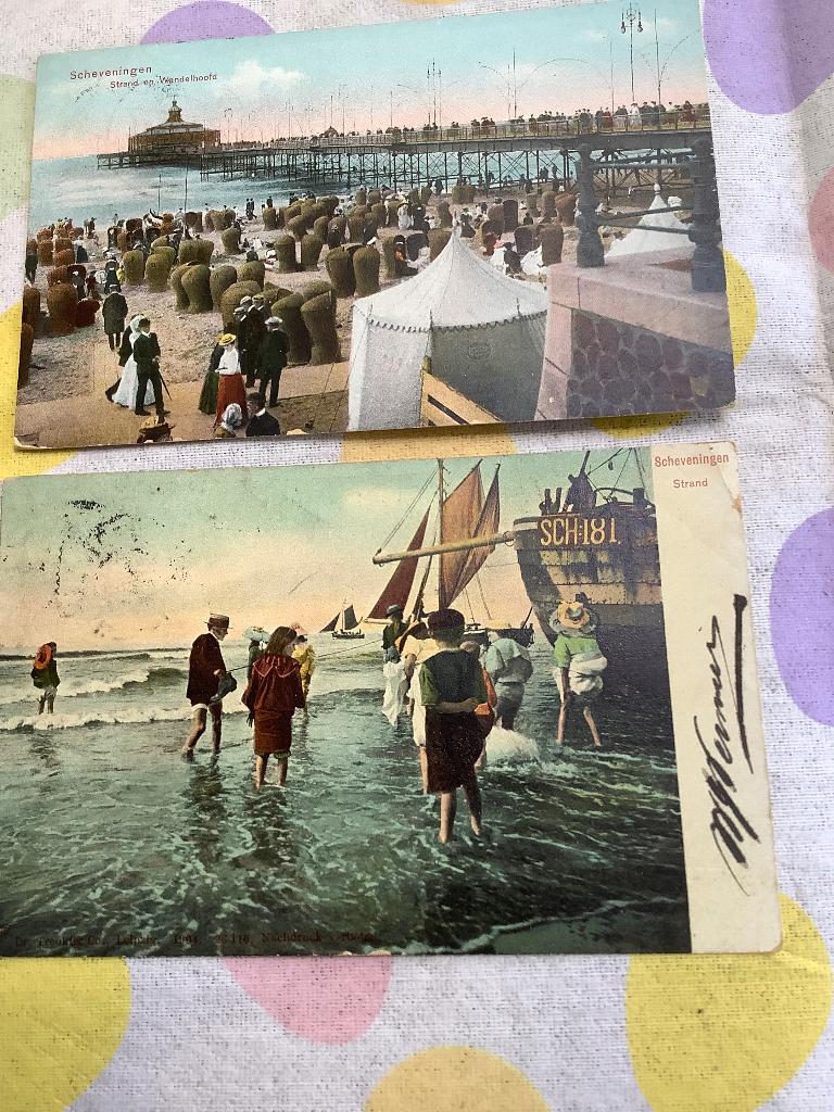 Scheveningen 2x  1911, Ophalen of Verzenden, Voor 1920, Gelopen, Noord-Holland