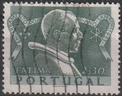 2095. Portugal 765 gest. Paus Pius, Ophalen of Verzenden, Portugal, Gestempeld