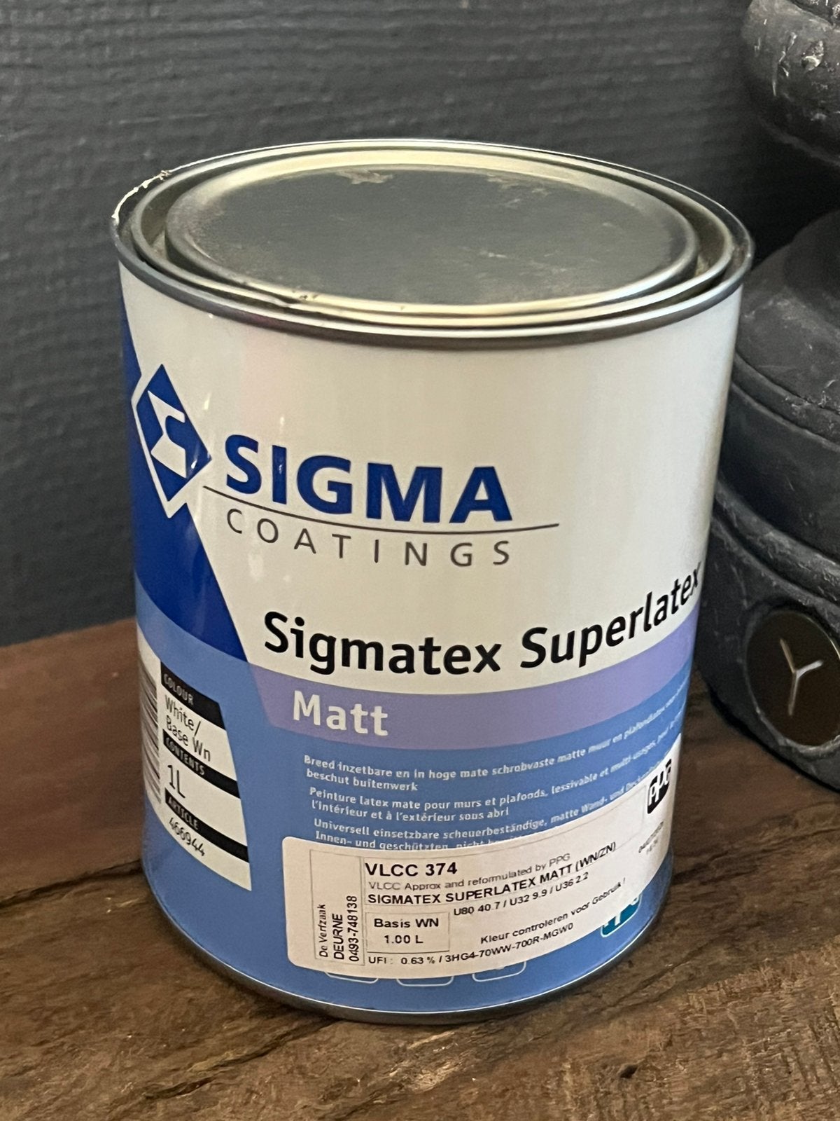 Sigma Sigmatex Superlatex 1L Matt 374 (LAB Frosted Sand), Ophalen of Verzenden, Zo goed als nieuw, Wit